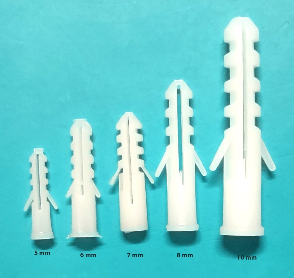 10 mm Nylon Wall Plug – Strong Fischer-Type Fixing for 10 mm Screws and Bolts, Perfect for Heavy Duty Brackets, Frames and Supports in Concrete